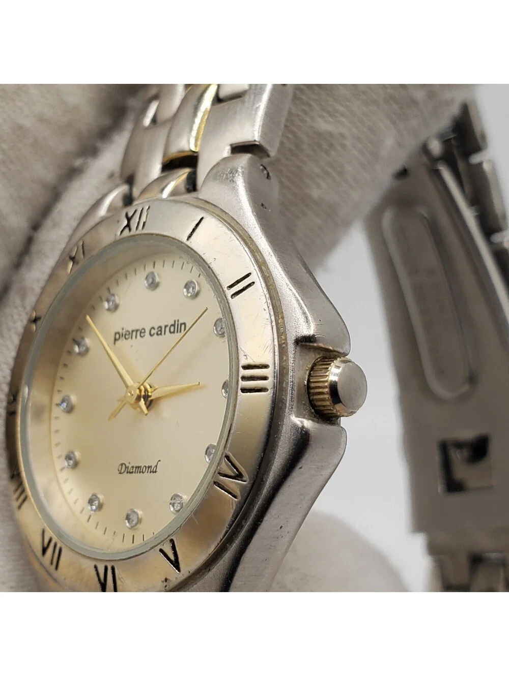 Pierre Cardin Diamond Watch Women 28mm Two-Tone New Battery